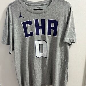 Nike Jordan CHA Bridges Gray and‎ Purple Men's T-Shirt